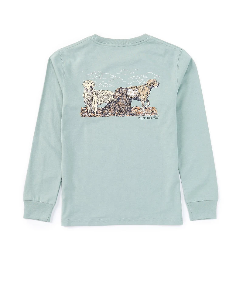 Properly Tied Little Boys 2T-7 Long Sleeve Hunting Dogs Graphic T-Shirt