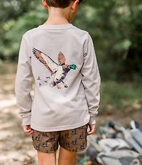 Properly Tied Little Boys Mallard Flight Long Sleeve Graphic T-Shirt
