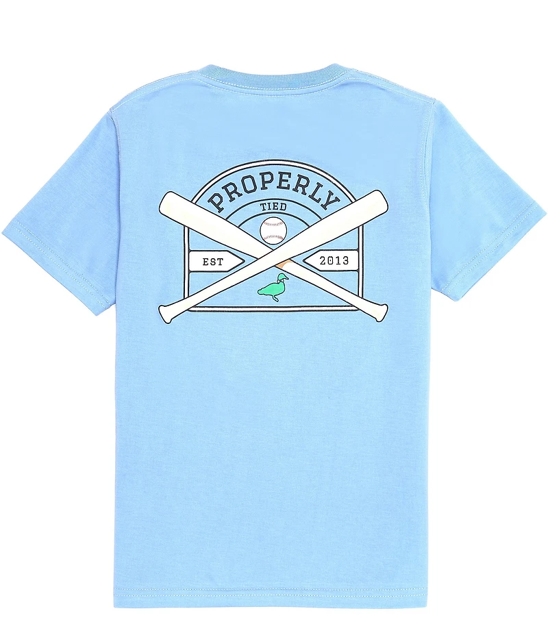 Properly Tied Little Boys Short Sleeve Baseball Shield T-Shirt