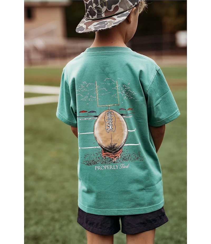Properly Tied Little Boys Short Sleeve Field Goal Graphic T-Shirt