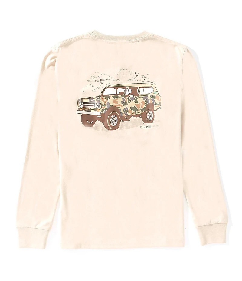 Properly Tied Little Boys Camo Truck Long Sleeve T-Shirt