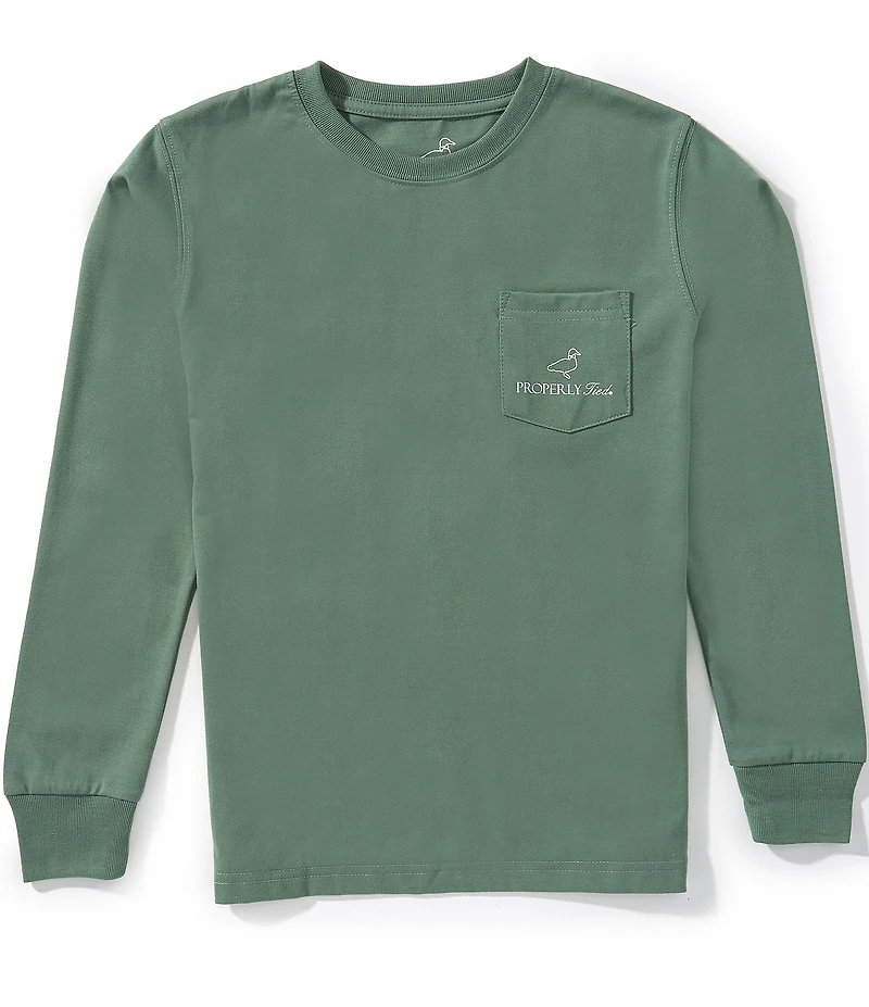 Properly Tied Little Boys Deer Crossing Long Sleeve Graphic T-Shirt