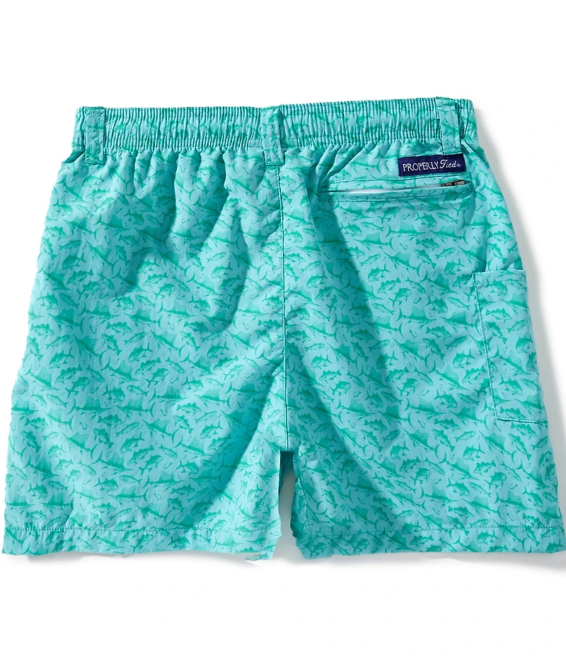 Properly Tied Little Boys Fish Frenzy Mallard Shorts
