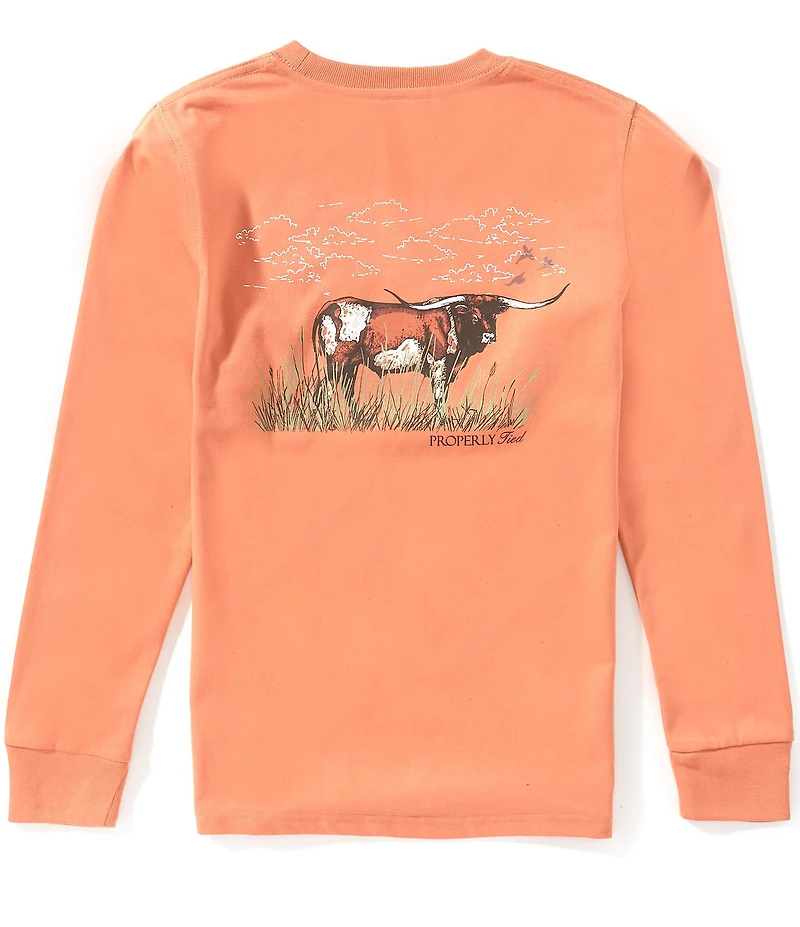Properly Tied Little Boys Longhorn Long Sleeve Graphic T-Shirt
