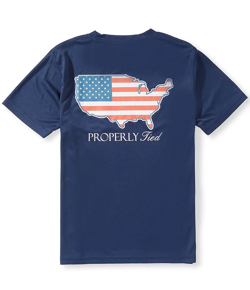 Properly Tied Little Boys Americana Old Glory Performance Short Sleeve T-Shirt