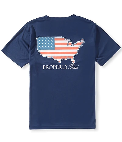 Properly Tied Little Boys Americana Old Glory Performance Short Sleeve T-Shirt