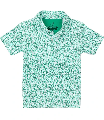 Properly Tied Little Boys Range Short Sleeve Back Nine Print Polo Shirt