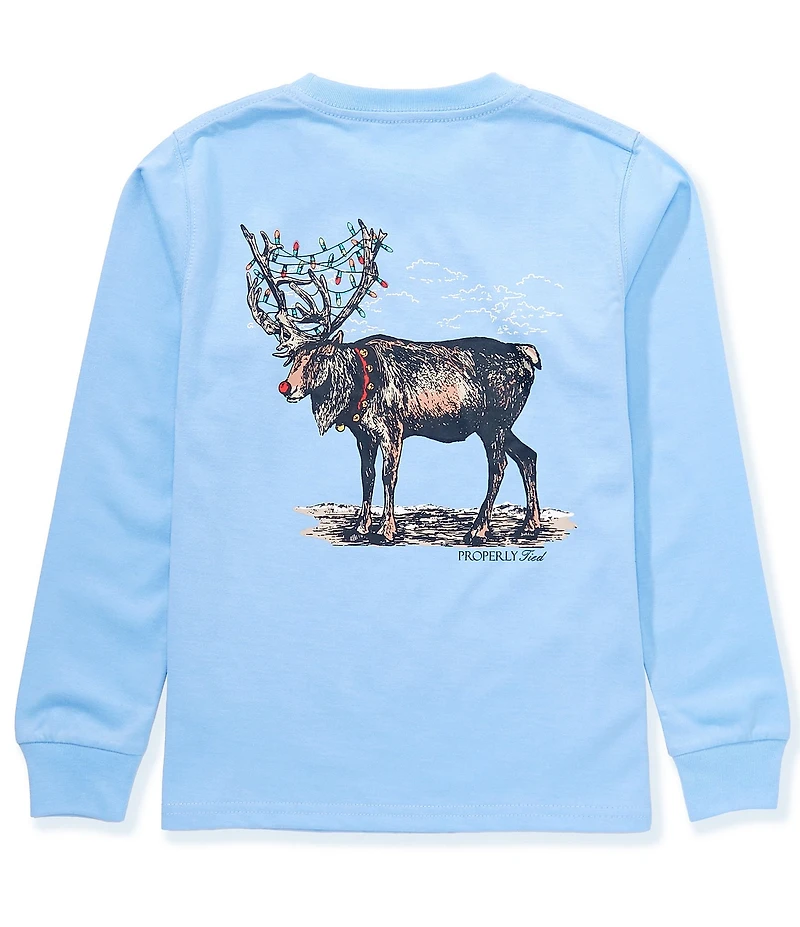 Properly Tied Little Boys Reindeer Long Sleeve T-Shirt