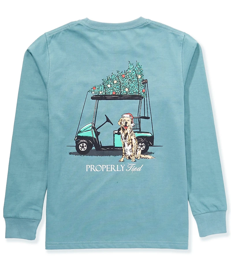 Properly Tied Little Boys Santa's Caddy Long Sleeve T-Shirt