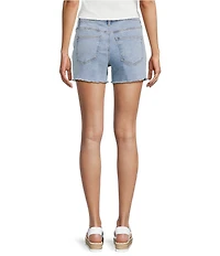 Prosperity Denim Floral Ivory Embroidered Denim Shorts