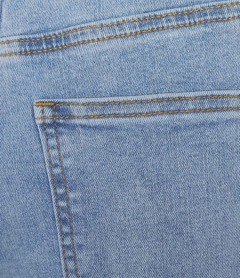 Prosperity Denim Floral Ivory Embroidered Denim Shorts