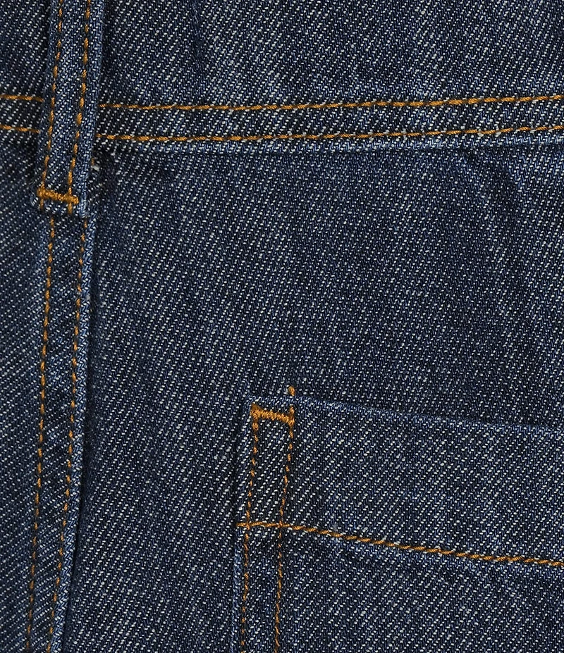 Prosperity Denim Dark High Rise Wide Leg Raw Hem Trouser Jeans