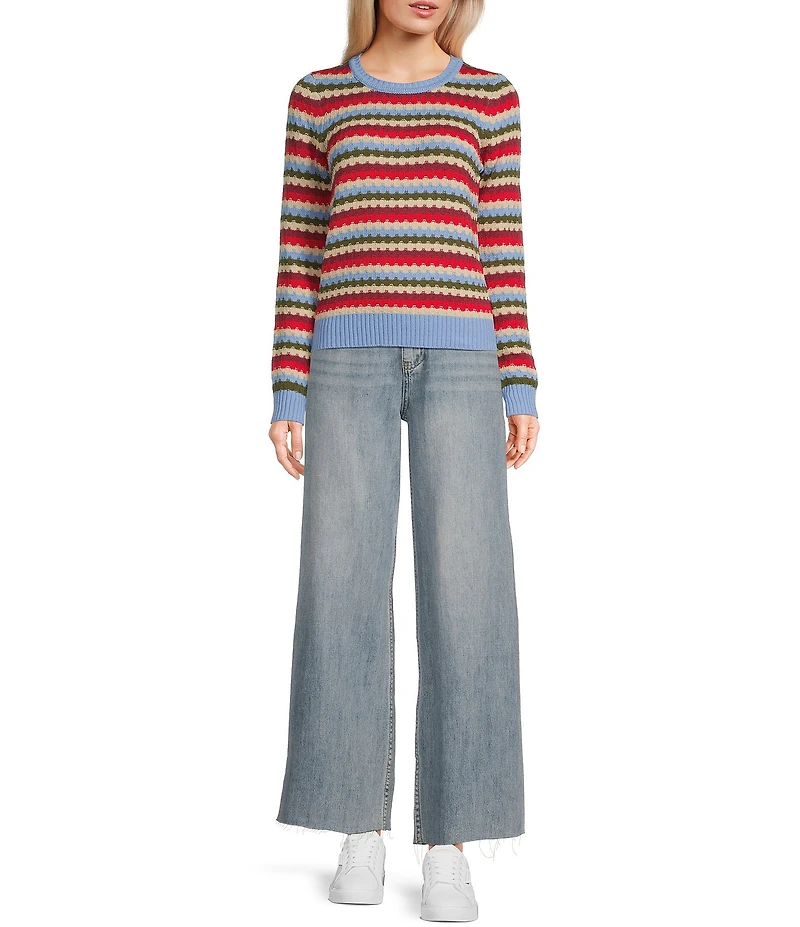 Prosperity Light Denim High Rise Wide Leg Raw Hem Trouser Jeans