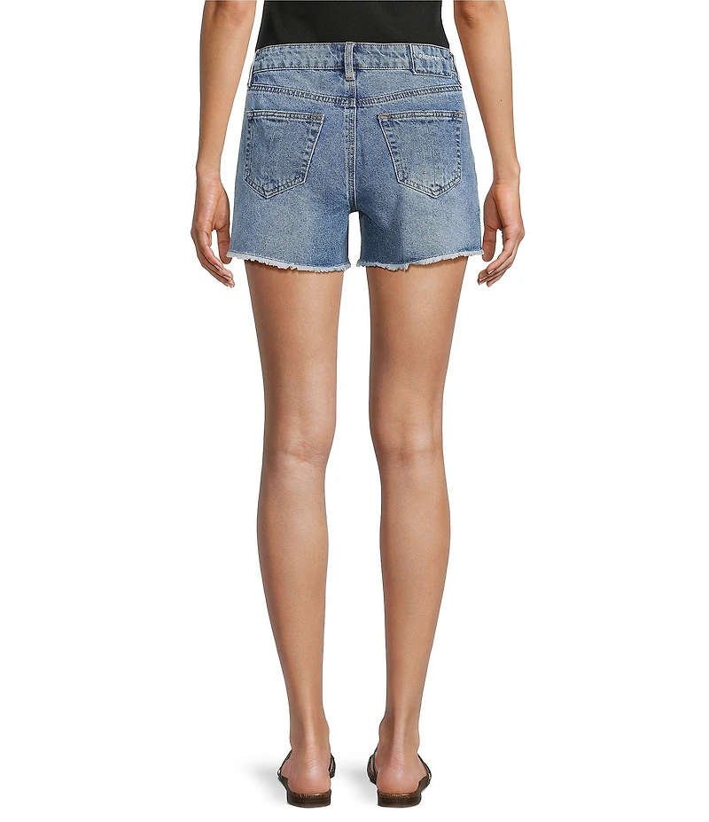 Prosperity Denim Low Loose Destructed Denim Shorts