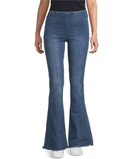 Prosperity Denim Pull-On Frayed Hem Flared Jeans