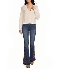 Prosperity Floral Embroidered Flared Jeans