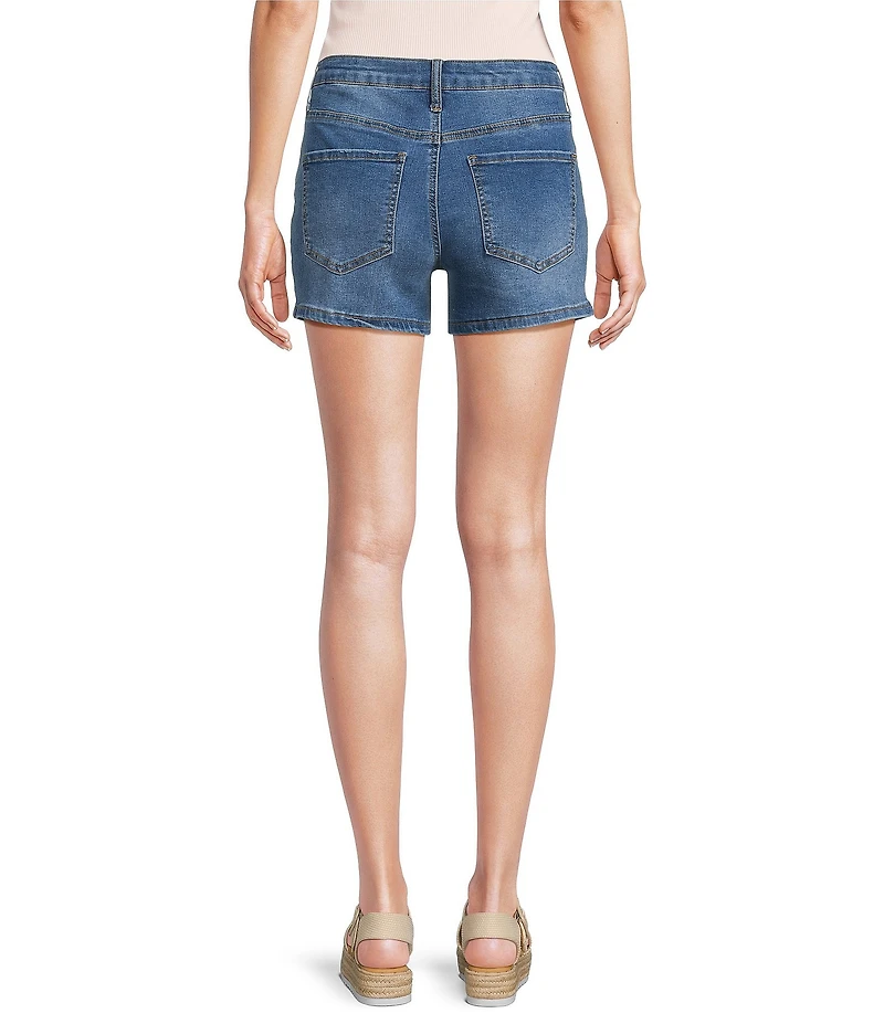 Prosperity Denim Floral Embroidered Shorts