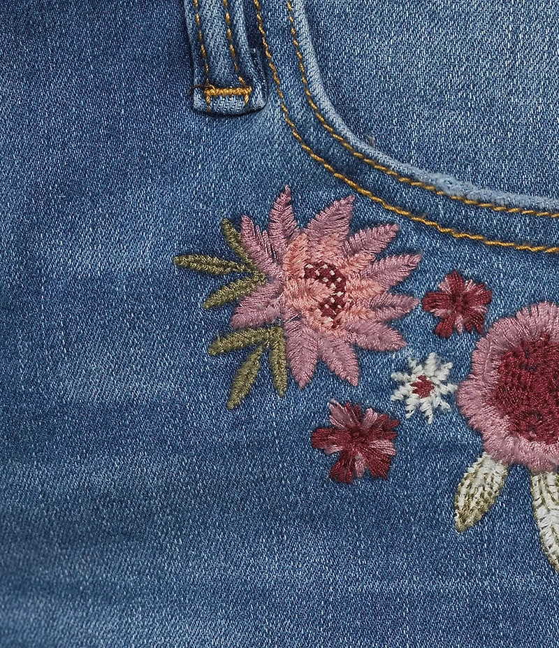 Prosperity Denim Floral Embroidered Shorts
