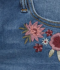 Prosperity Denim Floral Embroidered Shorts