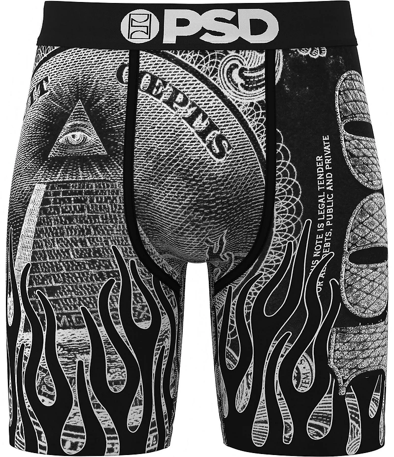 PSD The Silver Band Money Print 7#double; Inseam Boxer Briefs