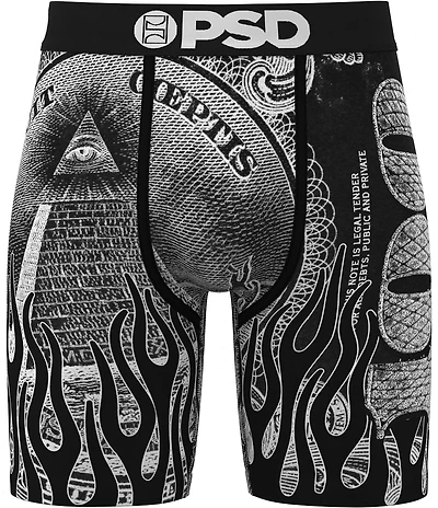 PSD The Silver Band Money Print 7#double; Inseam Boxer Briefs