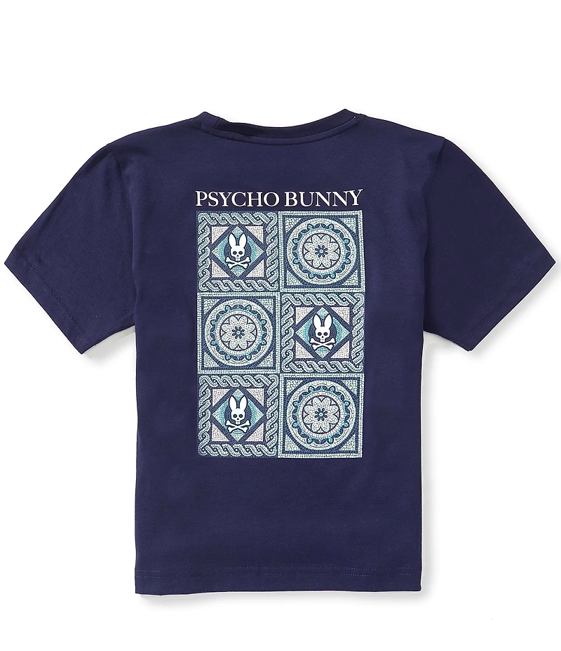 Psycho Bunny Big Boys Short Sleeve Frank Back Graphic Tee