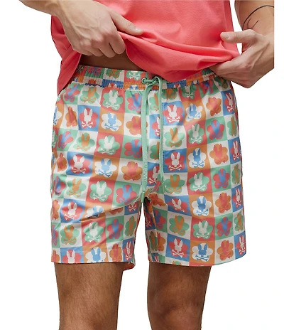 Psycho Bunny Aiden Printed 5.75#double; Inseam Swim Trunks