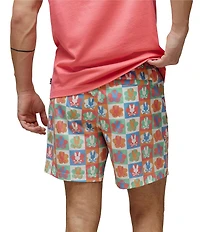 Psycho Bunny Aiden Printed 5.75#double; Inseam Swim Trunks