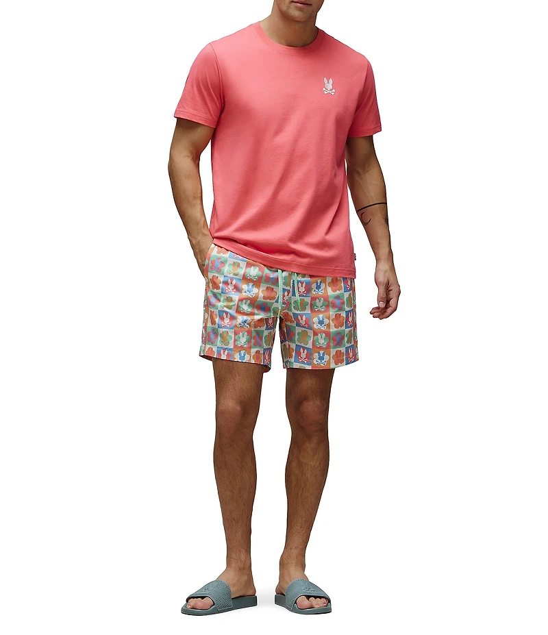 Psycho Bunny Aiden Printed 5.75#double; Inseam Swim Trunks