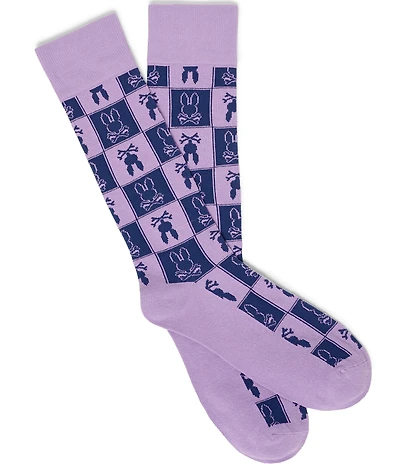 Psycho Bunny All Over Squares Bunny Dress Socks