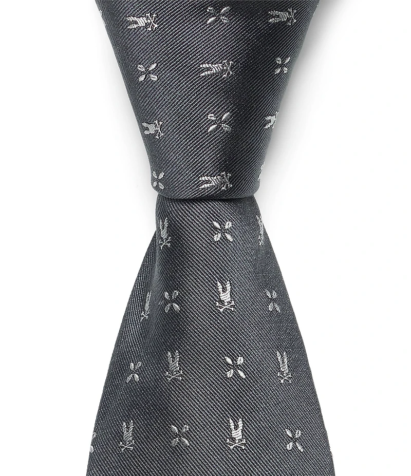 Psycho Bunny Allover Bunny Neat 3 1/4#double; Silk Tie