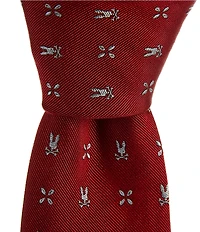 Psycho Bunny Allover Bunny Neat 3 1/4#double; Silk Tie