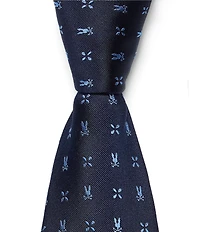 Psycho Bunny Allover Bunny Neat 3 1/4#double; Silk Tie