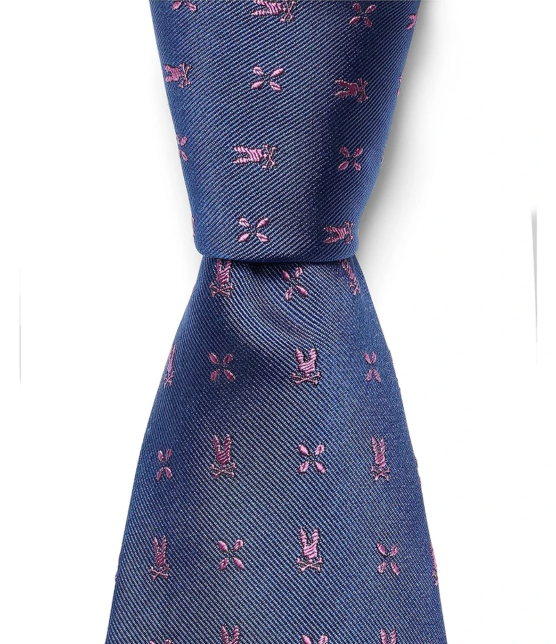 Psycho Bunny Allover Bunny Neat 3 1/4#double; Silk Tie