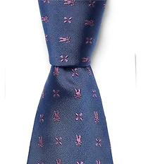 Psycho Bunny Allover Bunny Neat 3 1/4#double; Silk Tie