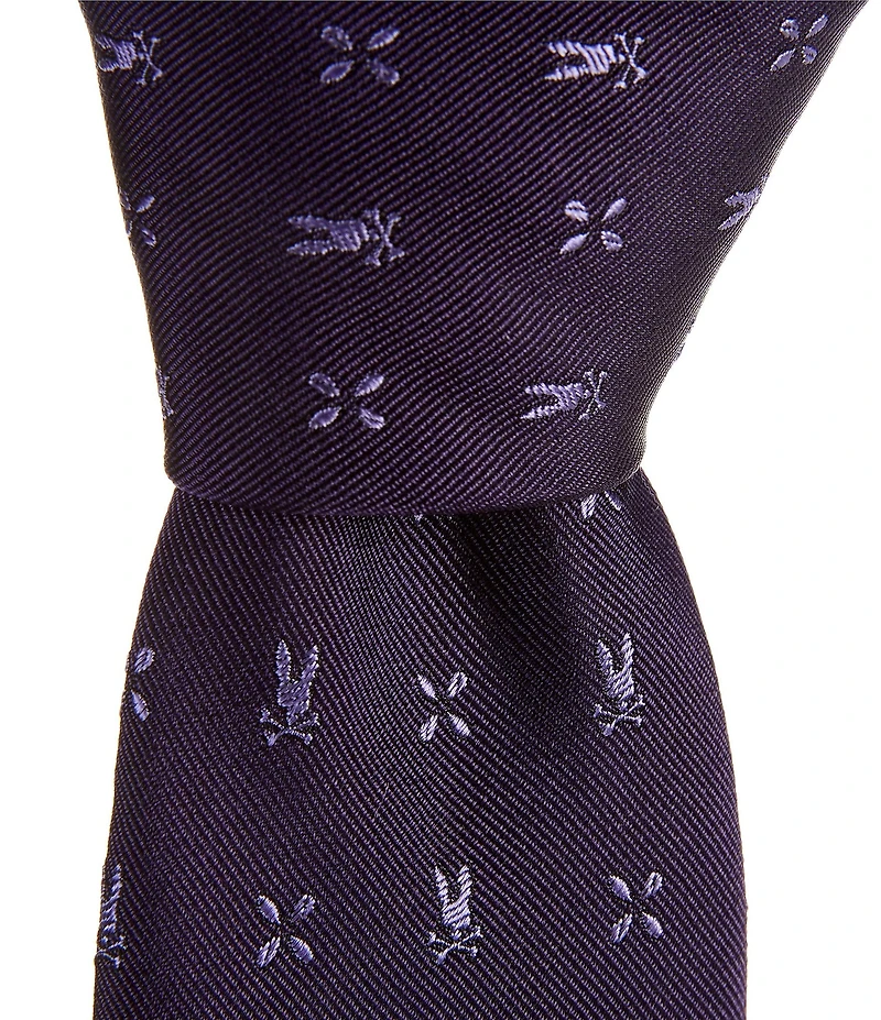 Psycho Bunny Allover Bunny Neat 3 1/4#double; Silk Tie