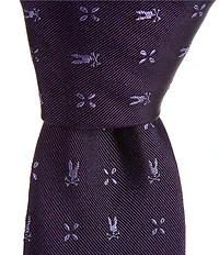 Psycho Bunny Allover Bunny Neat 3 1/4#double; Silk Tie