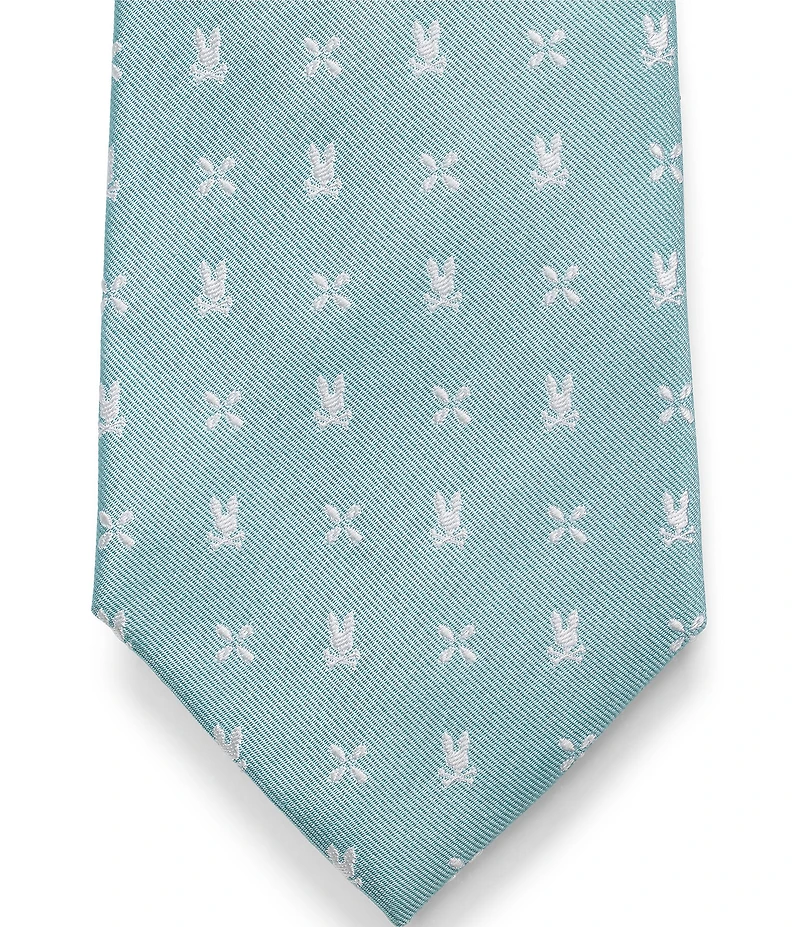 Psycho Bunny Allover Bunny Neat Traditional 3 1/4#double; Silk Tie