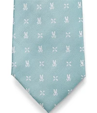 Psycho Bunny Allover Bunny Neat Traditional 3 1/4#double; Silk Tie
