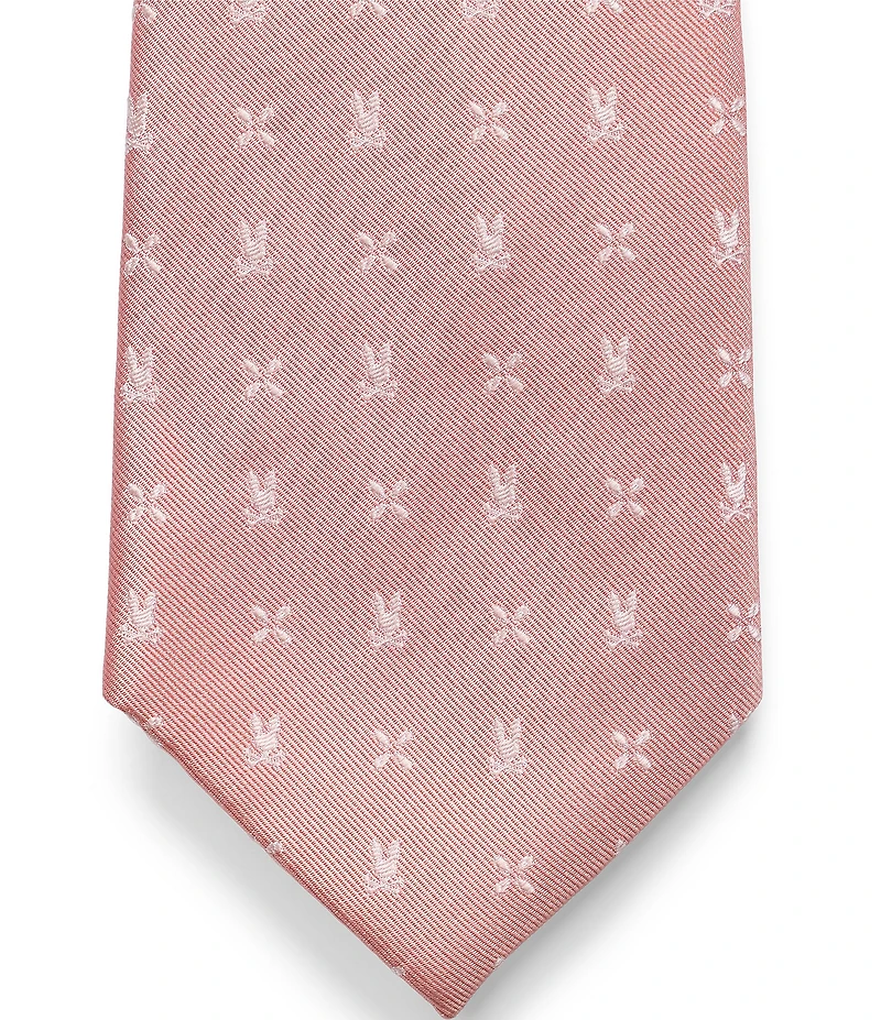 Psycho Bunny Allover Bunny Neat Traditional 3 1/4#double; Silk Tie