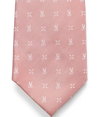Psycho Bunny Allover Bunny Neat Traditional 3 1/4#double; Silk Tie