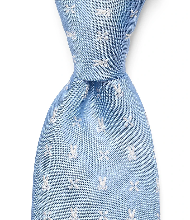 Psycho Bunny Allover Bunny Neat Traditional 3 1/4#double; Silk Tie