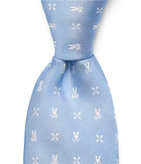 Psycho Bunny Allover Bunny Neat Traditional 3 1/4#double; Silk Tie