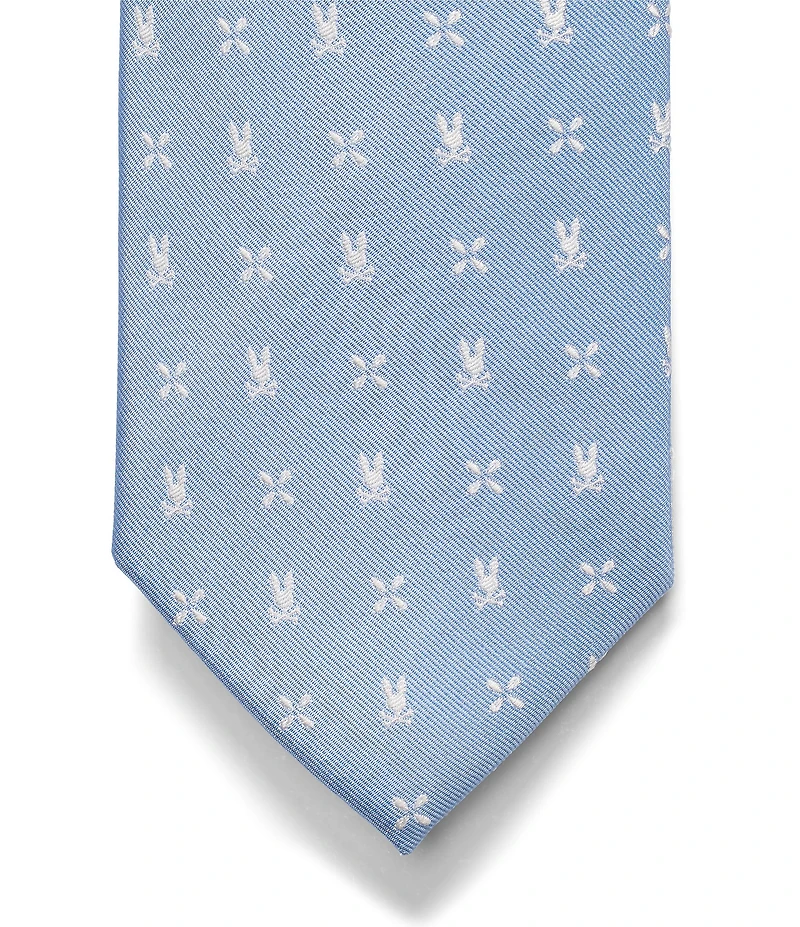 Psycho Bunny Allover Bunny Neat Traditional 3 1/4#double; Silk Tie