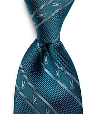 Psycho Bunny Allover Bunny Stripe Traditional 3 1/4#double; Silk Ties