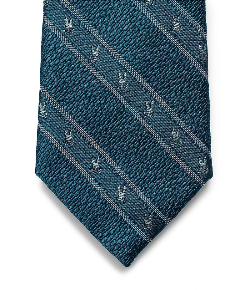 Psycho Bunny Allover Bunny Stripe Traditional 3 1/4#double; Silk Ties