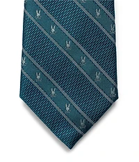 Psycho Bunny Allover Bunny Stripe Traditional 3 1/4#double; Silk Ties