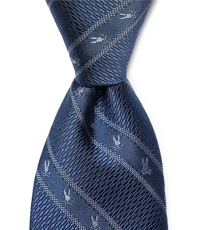 Psycho Bunny Allover Bunny Stripe Traditional 3 1/4#double; Silk Ties