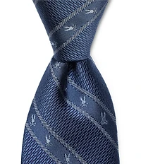 Psycho Bunny Allover Bunny Stripe Traditional 3 1/4#double; Silk Ties