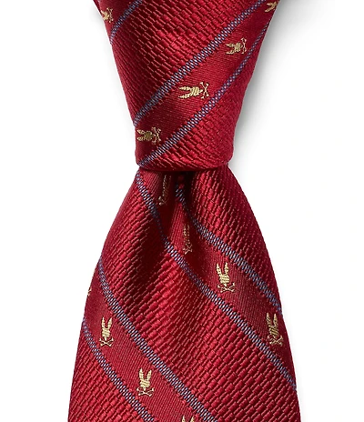 Psycho Bunny Allover Bunny Stripe 3 1/4#double; Silk Ties